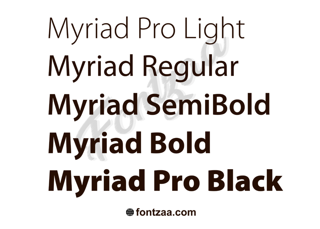 Deltage Drik indre Myriad Pro Font - Fontzaa - Fonts Free Download